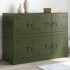 Aparador de acero verde oliva 99x39x73