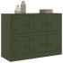 Aparador de acero verde oliva 99x39x73