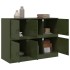 Aparador de acero verde oliva 99x39x73