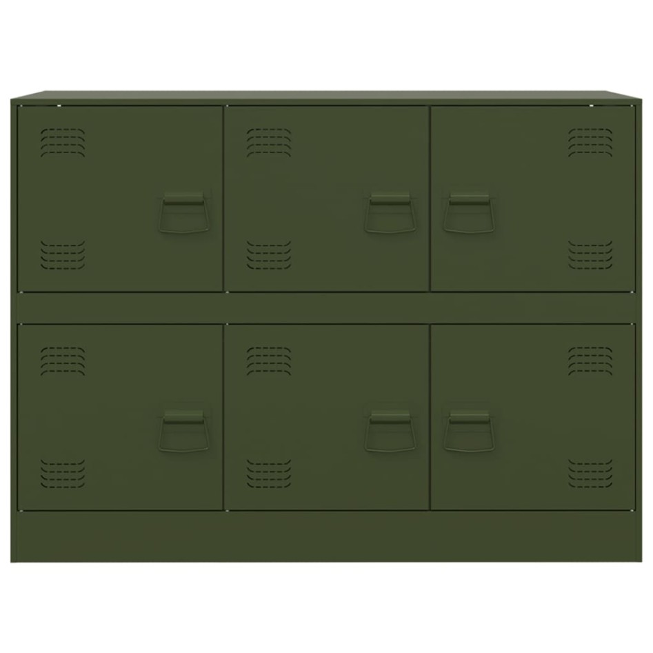 Aparador de acero verde oliva 99x39x73