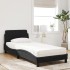 Cama con colchón terciopelo negro 80x200