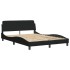Cama con colchón tela negro 140x200