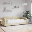 Sofá cama sin colchón tela crema 100x200 cm
