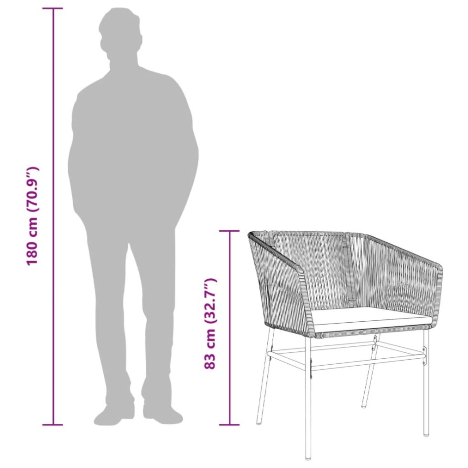 Sillones de jardín con cojines 2 uds ratán sintético