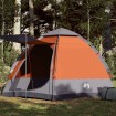 Tienda campaña cabaña 4 personas apertura rápida gris naranja