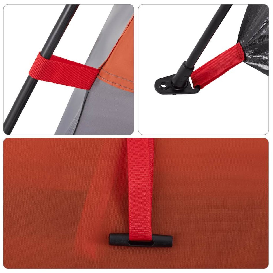 Tienda campaña cabaña 4 personas apertura rápida gris