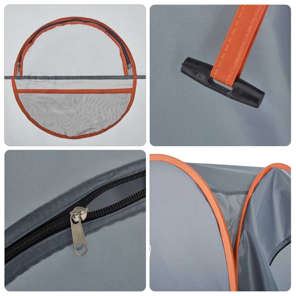 Tienda de privacidad pop-up impermeable gris y