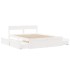 Estructura de cama sin colchón madera de pino blanca 150x200