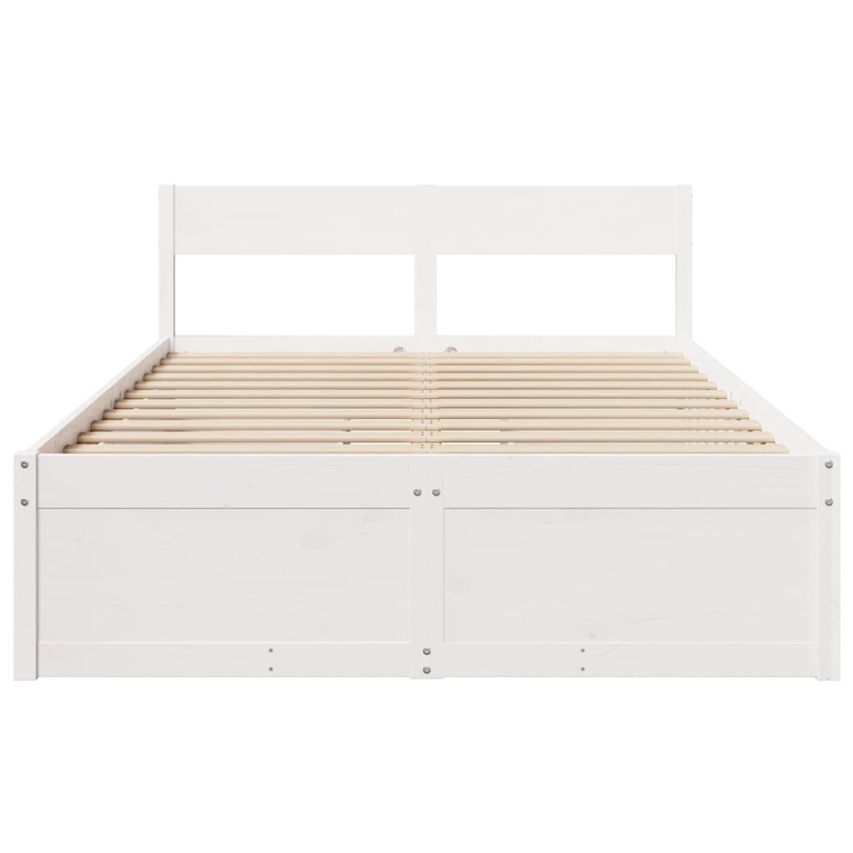 Estructura de cama sin colchón madera de pino blanca 120x200