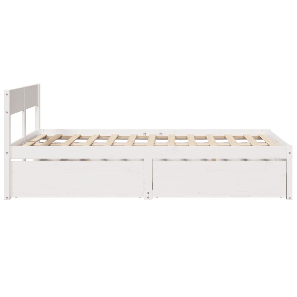 Estructura de cama sin colchón madera de pino blanca 120x200