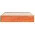 Cama sin colchón madera maciza de pino marrón cera 200x200