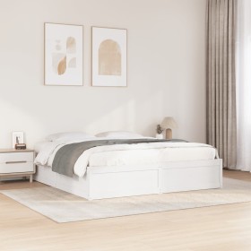 Cama sin colchón madera maciza de pino blanca 180x200