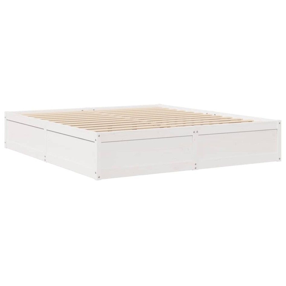 Cama sin colchón madera maciza de pino blanca 180x200