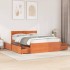 Estructura de cama sin colchón madera maciza marrón 135x190