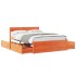 Estructura de cama sin colchón madera maciza marrón 135x190