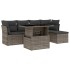 Set de muebles de jardín 6 pzas y cojines ratán sintético