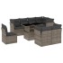 Set de muebles de jardín 9 pzas y cojines ratán sintético