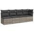 Set de muebles de jardín 9 pzas y cojines ratán sintético