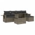 Set de muebles de jardín 6 pzas y cojines ratán sintético