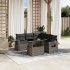 Set de muebles de jardín 6 pzas y cojines ratán sintético