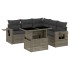 Set de muebles de jardín 6 pzas y cojines ratán sintético