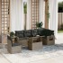 Set de sofás de jardín 7 pzas con cojines ratán sintético
