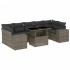 Set de sofás de jardín y cojines 8 piezas ratán sintético