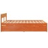 Cama sin colchón madera maciza de pino marrón cera 160x200