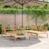 Set de sofás de palets de jardín 4 pzas madera maciza de