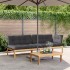 Set de sofás de palets de jardín y cojines 3 pzas madera