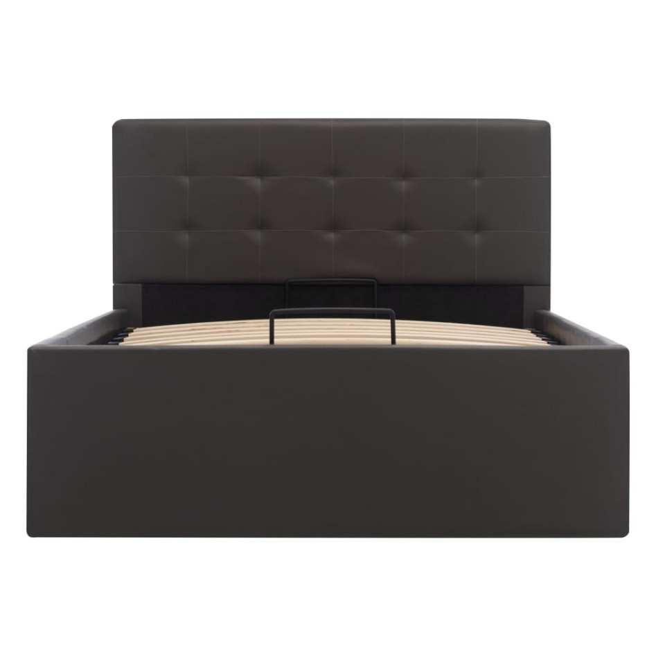 Cama canapé hidráulica de almacenaje sin colchón gris