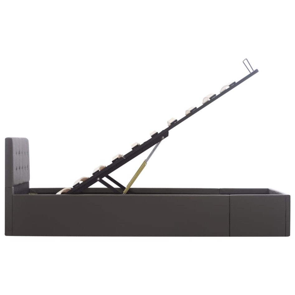 Cama canapé hidráulica de almacenaje sin colchón gris