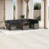Set de muebles de jardín 9 pzas y cojines ratán sintético