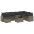 Set de muebles de jardín 9 pzas y cojines ratán sintético