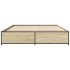 Estructura cama madera ingeniería metal roble Sonoma 120x190