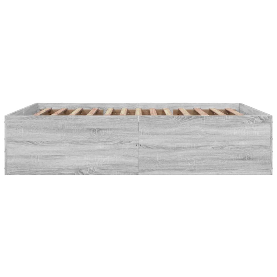 Estructura de cama madera de ingeniería gris Sonoma 160x200