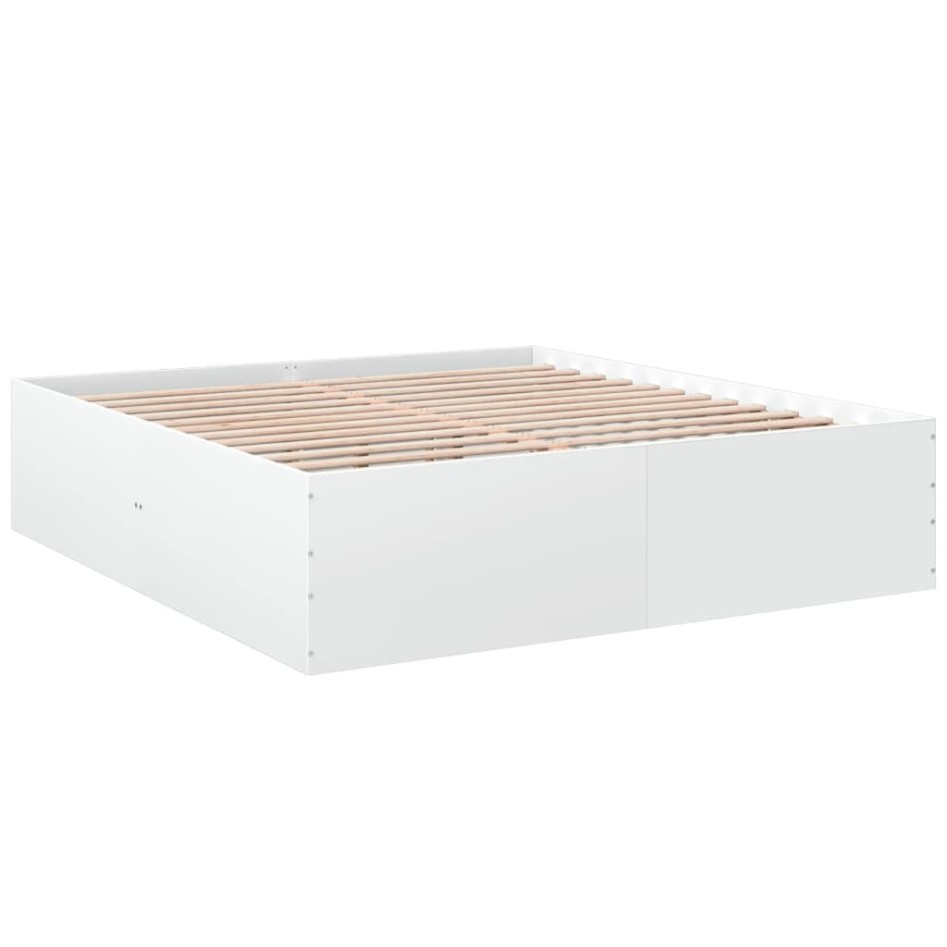 Estructura de cama madera de ingeniería blanca 180x200