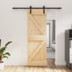 Puerta corredera con herrajes madera maciza de pino 70x210 cm