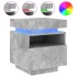 Mesitas de noche con luces LED 2 uds gris hormigón