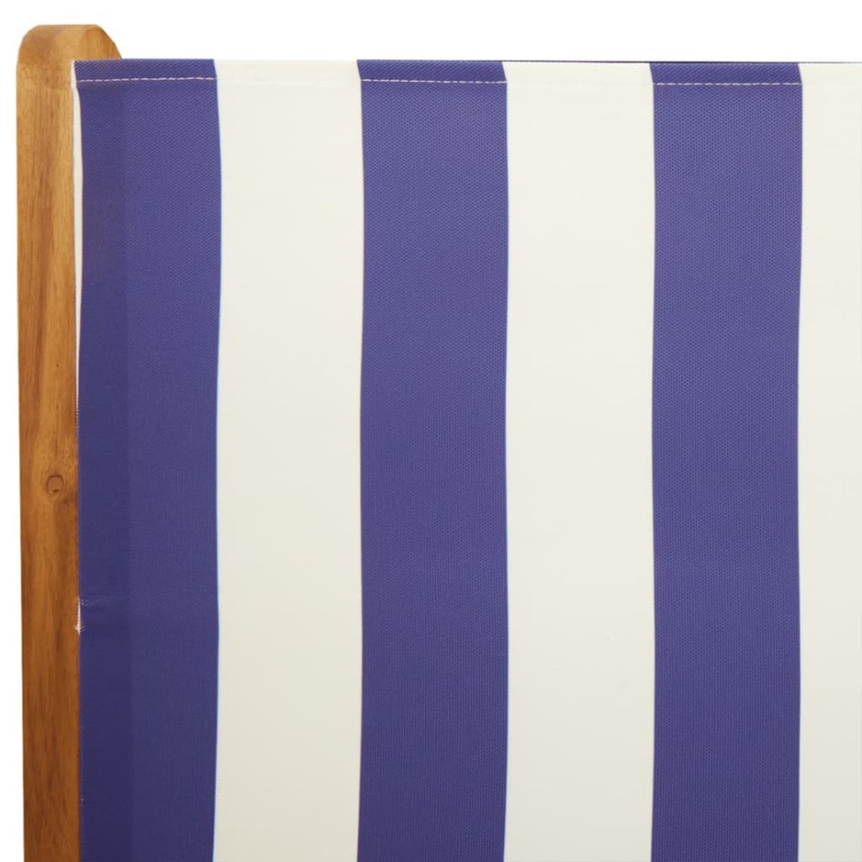 Sillas de jardín 2 uds madera maciza acacia y tela azul