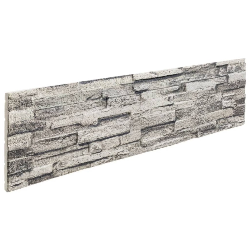 Paneles de pared 3D 14 unidades EPS gris claro 100x25