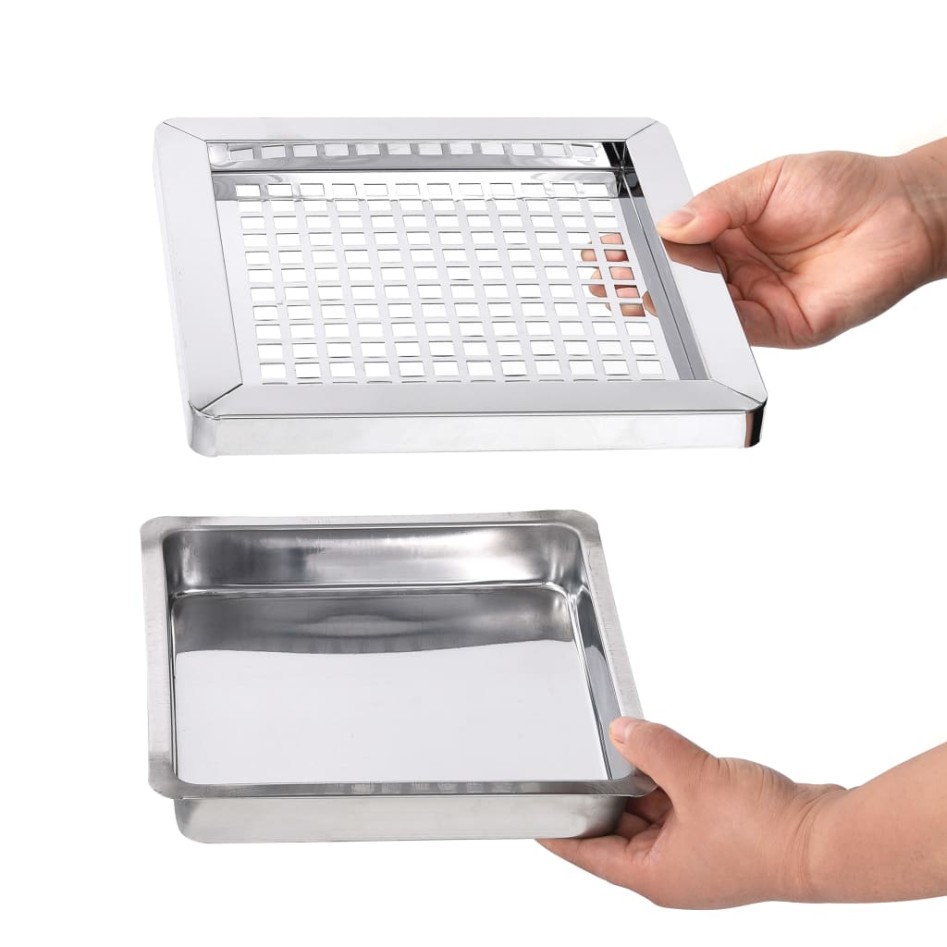 Papelera con cenicero de acero inoxidable 36