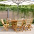 Set de comedor jardín 7 pzas polipropileno madera maciza