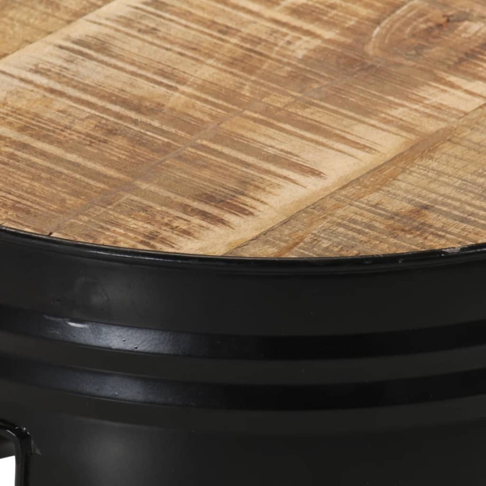 Mesas altas de bar forma tambor 3uds madera maciza mango