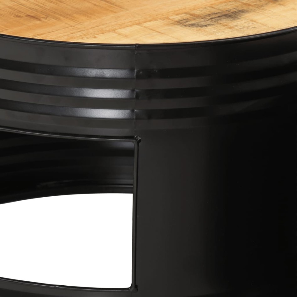 Mesas altas de bar forma tambor 3uds madera maciza mango