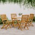 Set de comedor de jardín plegable 5 pzas madera maciza
