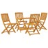 Set de comedor de jardín plegable 5 pzas madera maciza