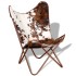 Silla mariposa de cuero auténtico marrón y