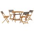 Set de comedor jardín 5 pzas polipropileno madera maciza