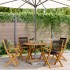 Set de comedor jardín 5 pzas polipropileno madera maciza
